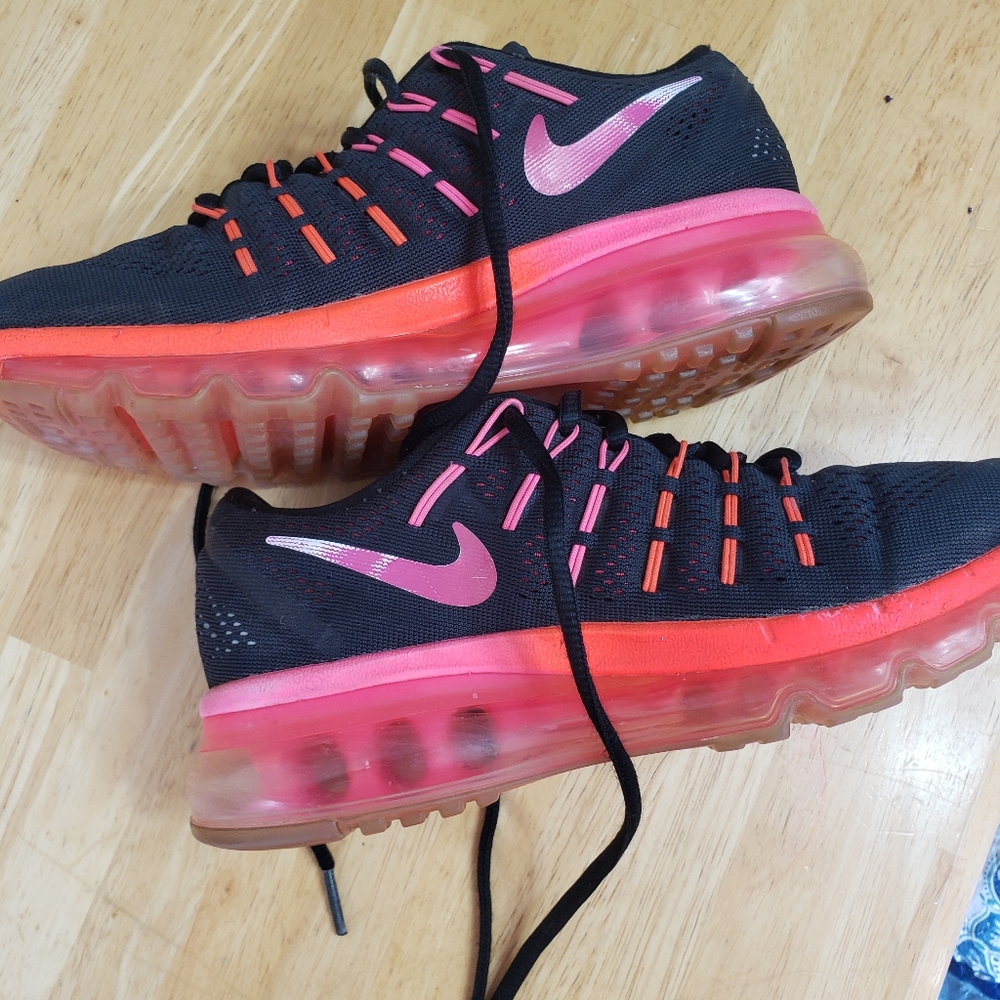 Nike Womens 2016 Air Max Neon Black&Pink Running Shoes 5.5/ Youth 4 Deadstock